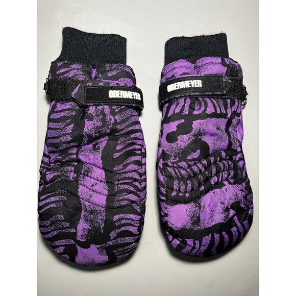 Obermeyer Pullover Jacket Womens Small Purple Black New Arc Ski Hooded Mittens - Picture 8 of 15